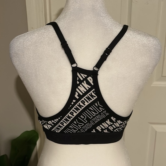 Victoria’s Secret pink razorback neon yellow and black sports bra size L - Picture 2 of 2